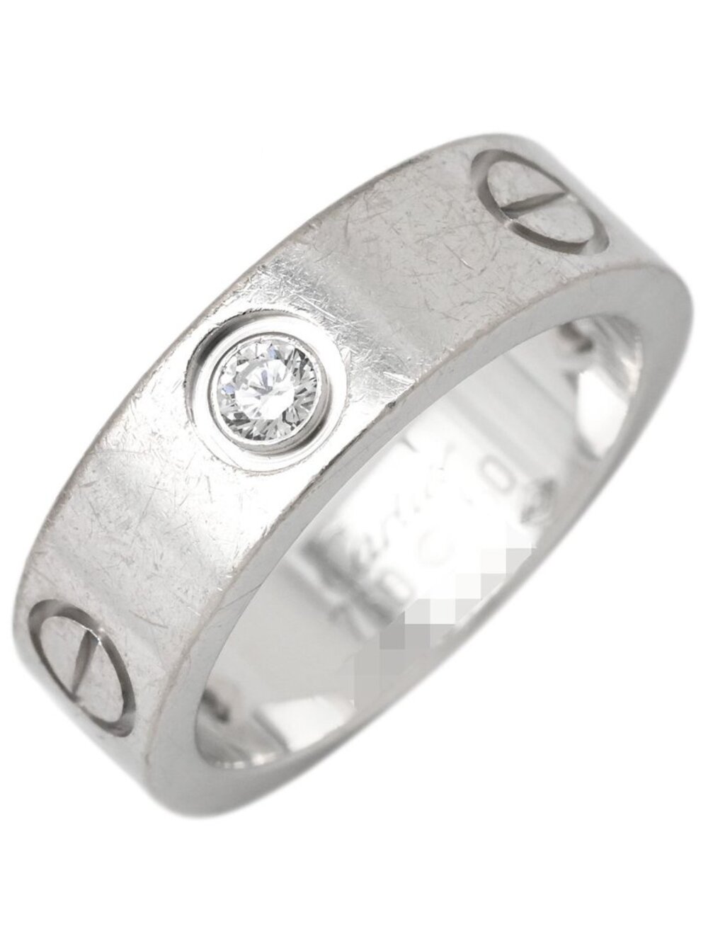 Cartier Ring Love Half Diamond White Gold 50 Classic Model